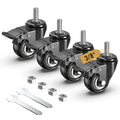 2 inch Total Locking Stem Caster Wheels Set of 4 Black J569