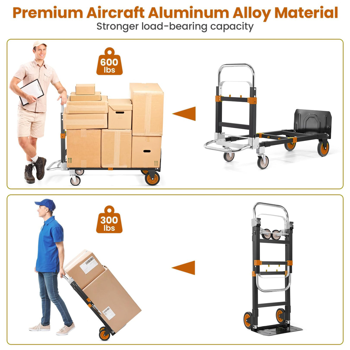 Folding Hand Truck Orange M450774