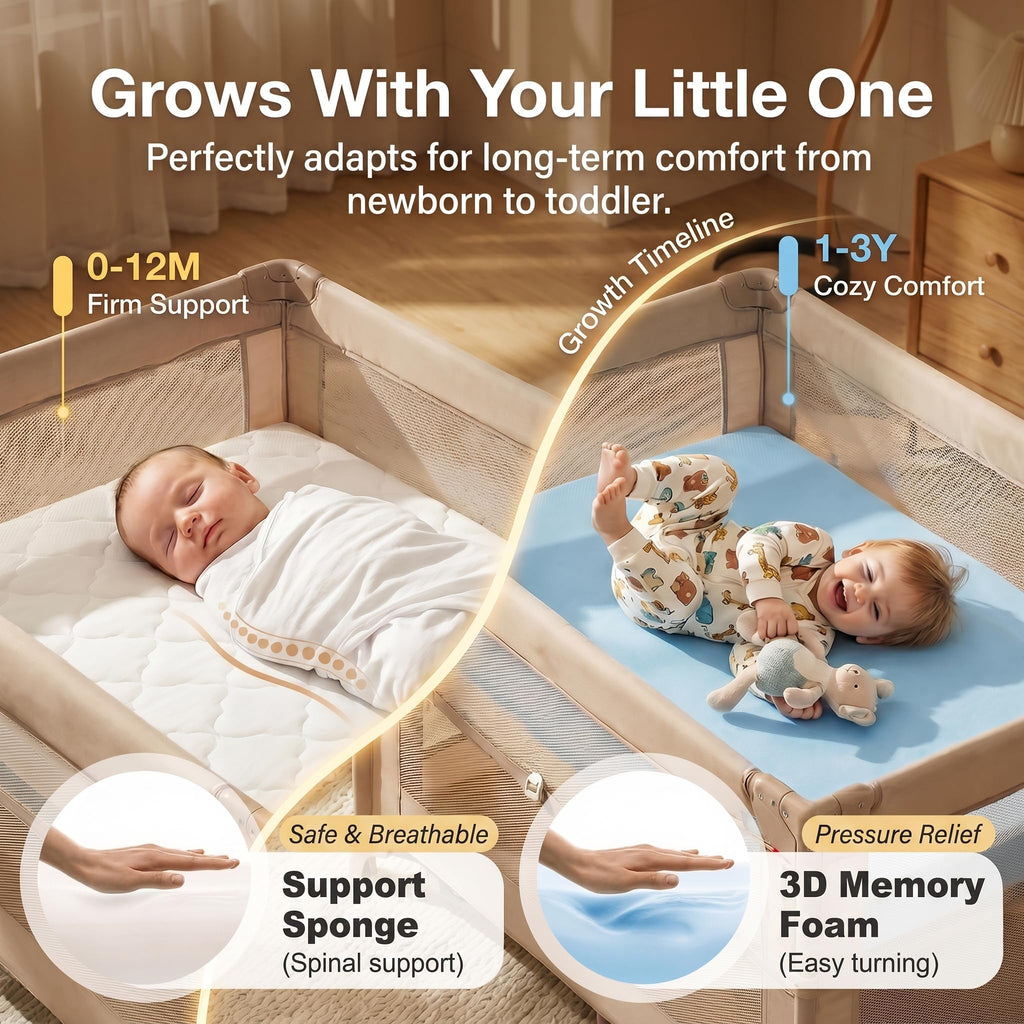 Dual Sided Memory Foam Pack and Play Mattress J633
