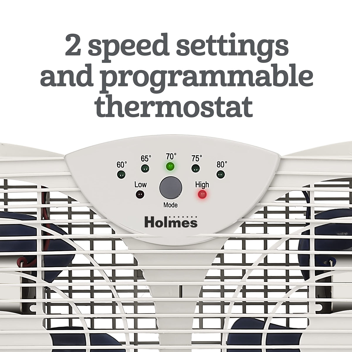 White Dual Blade Digital Window Fan with Programmable Thermostat Control R61712