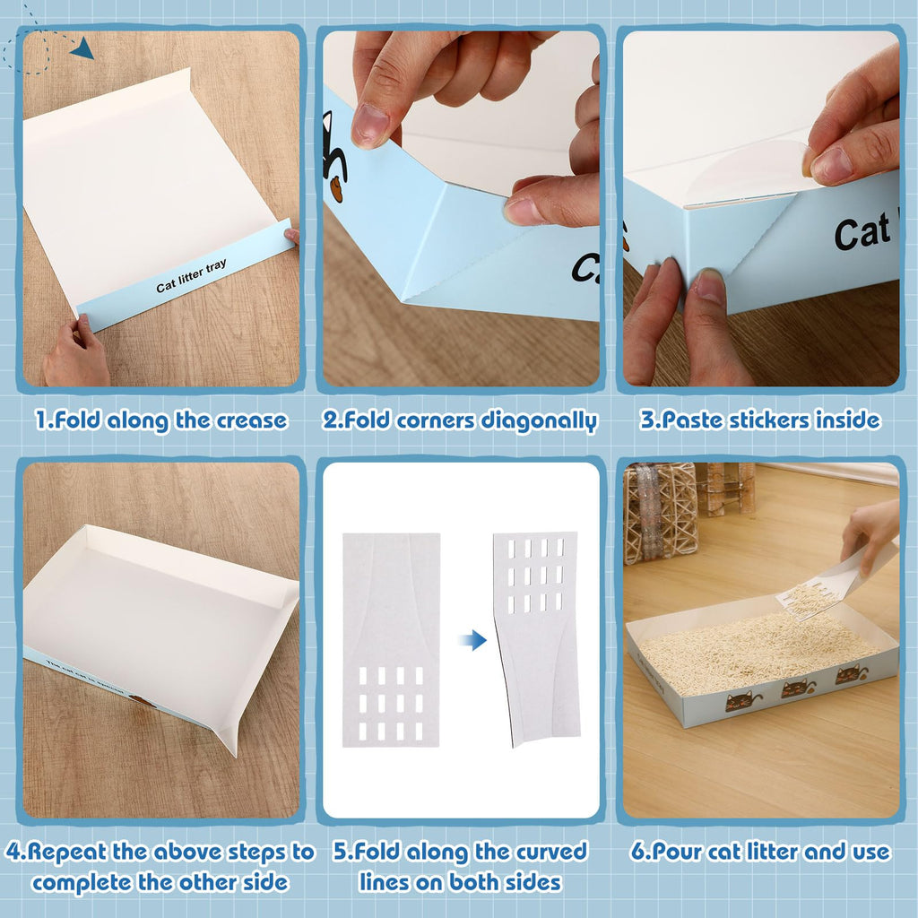 30 Pack Disposable Litter Boxes with Scoop Z20868