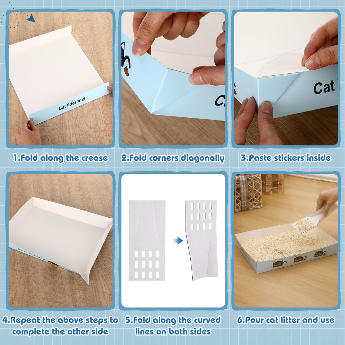 30 Pack Disposable Litter Boxes with Scoop Z20868