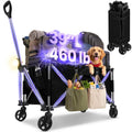 39" Collapsible Wagon with All-Terrain Wheels, 460 lbs Foldable Cart, Black H7899