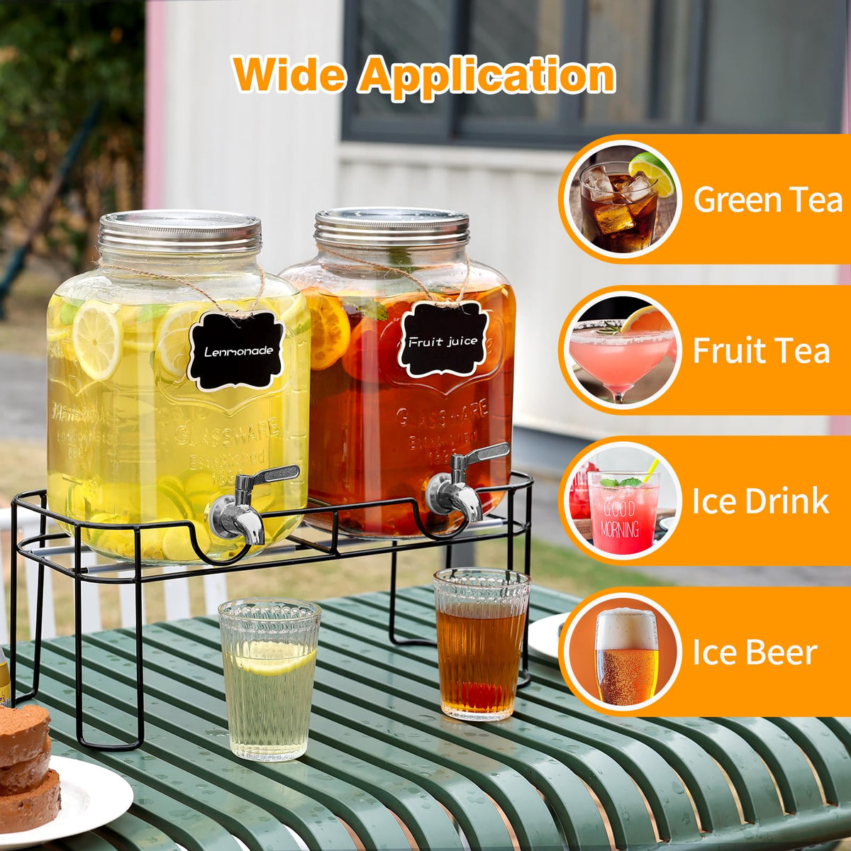1.6 Gallon Glass Beverage Dispenser with Stand L231338