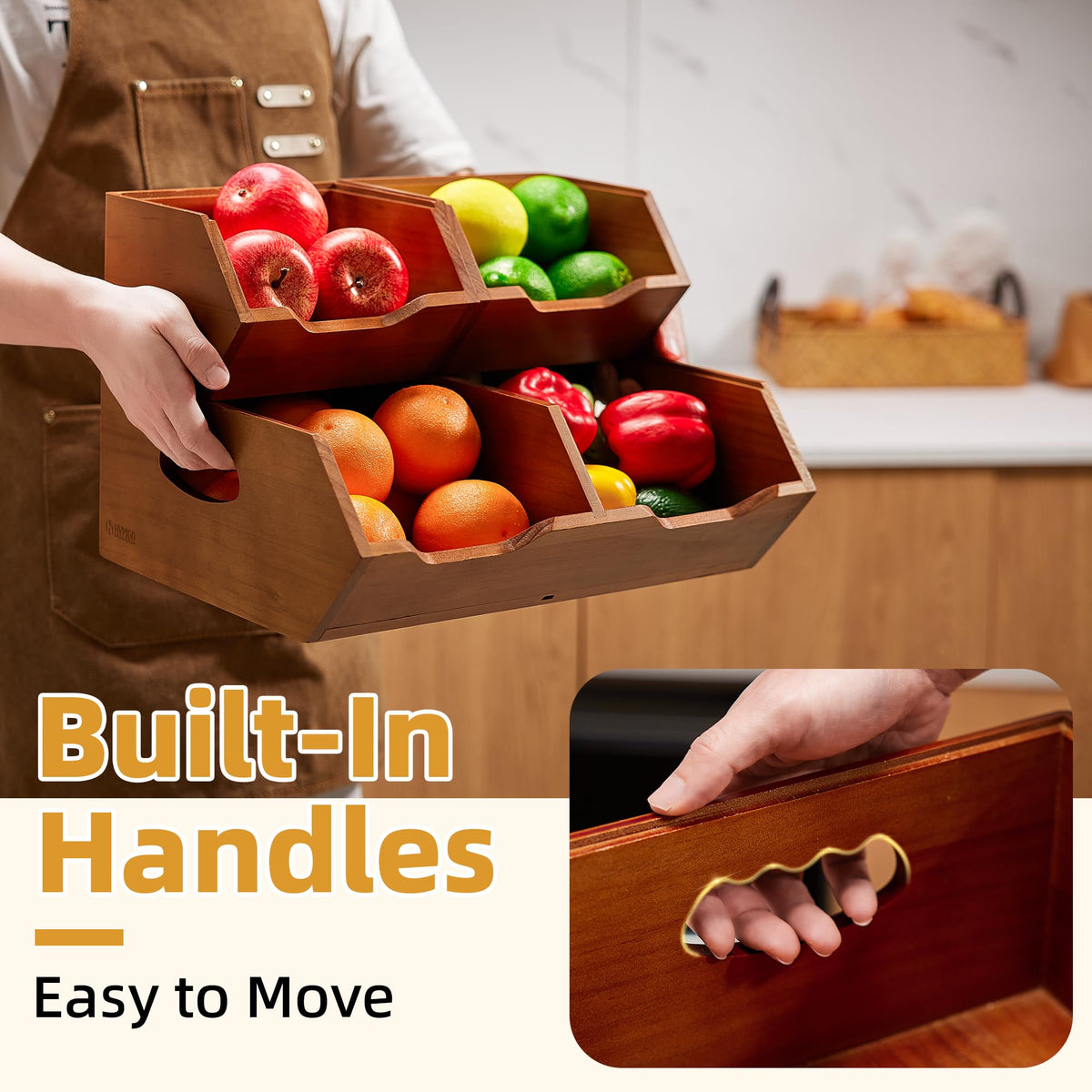 Wood 2-tier Stackable Pantry Organizer H962755