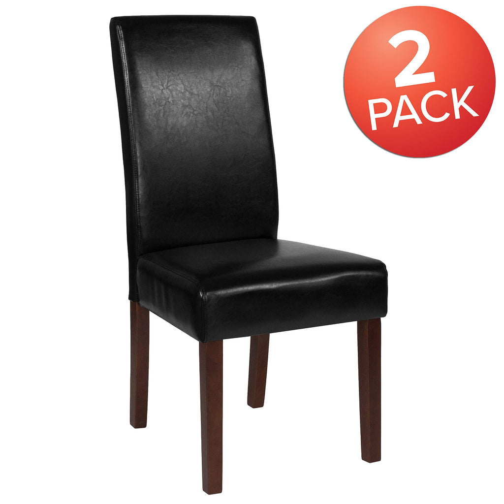 Black Faux Leather Parsons Chair 2-Pack T11947