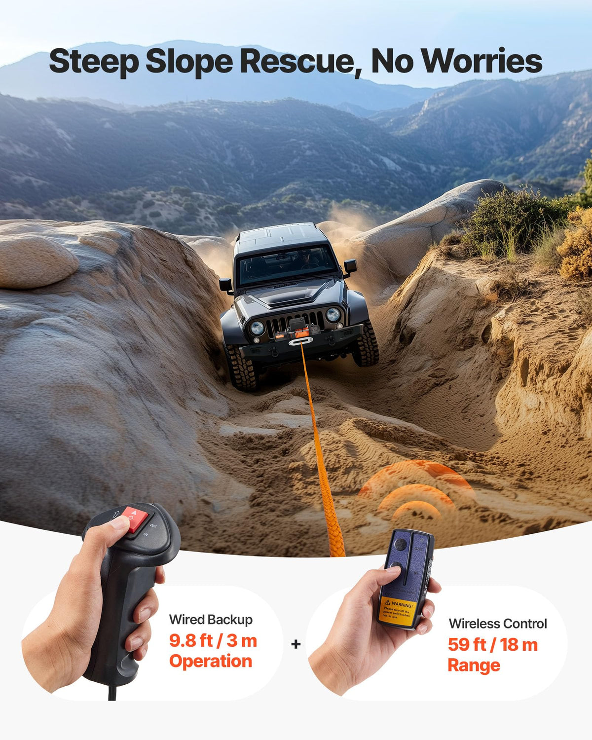 13,500 lb 12V DC Electric Truck Winch with Synthetic Rope U630440