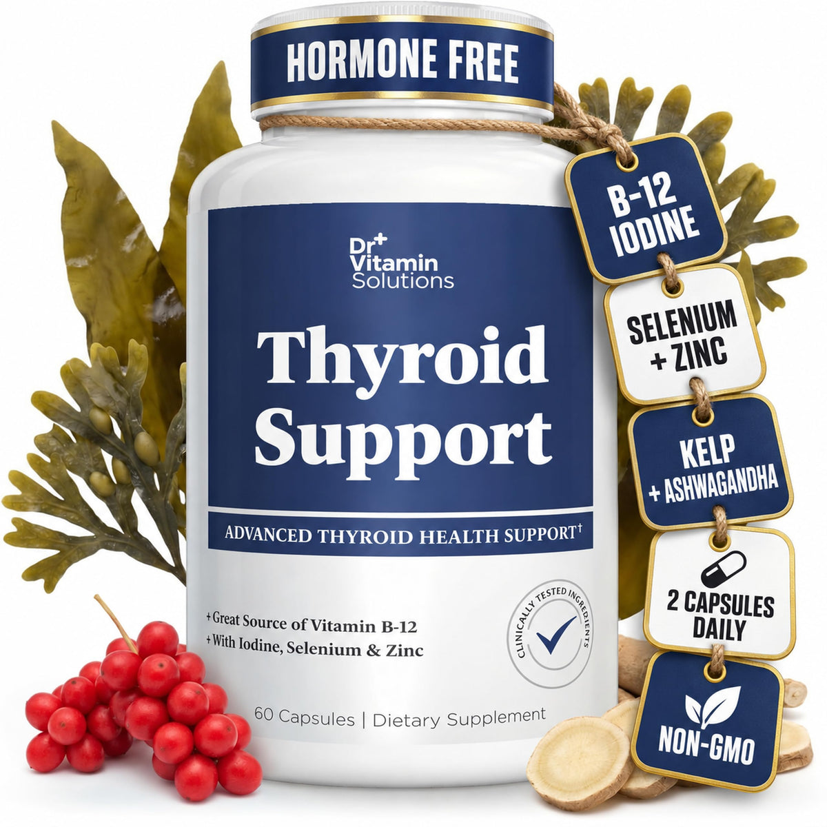 Iodine Thyroid Support Supplement 60 Capsules R15007