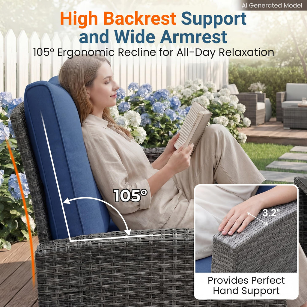 4 Piece Outdoor Wicker Patio Furniture Set D951382