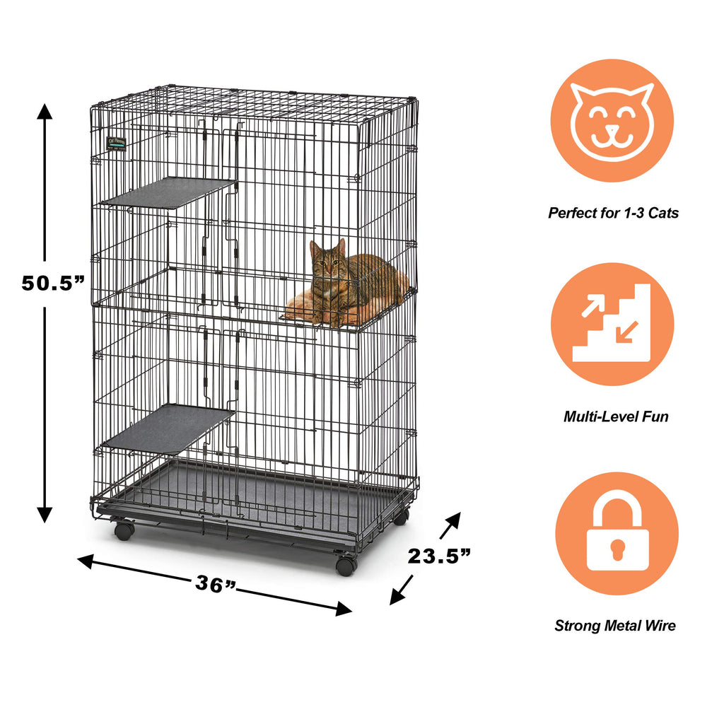 Folding Metal Cat Playpen with 3 Platforms H1199