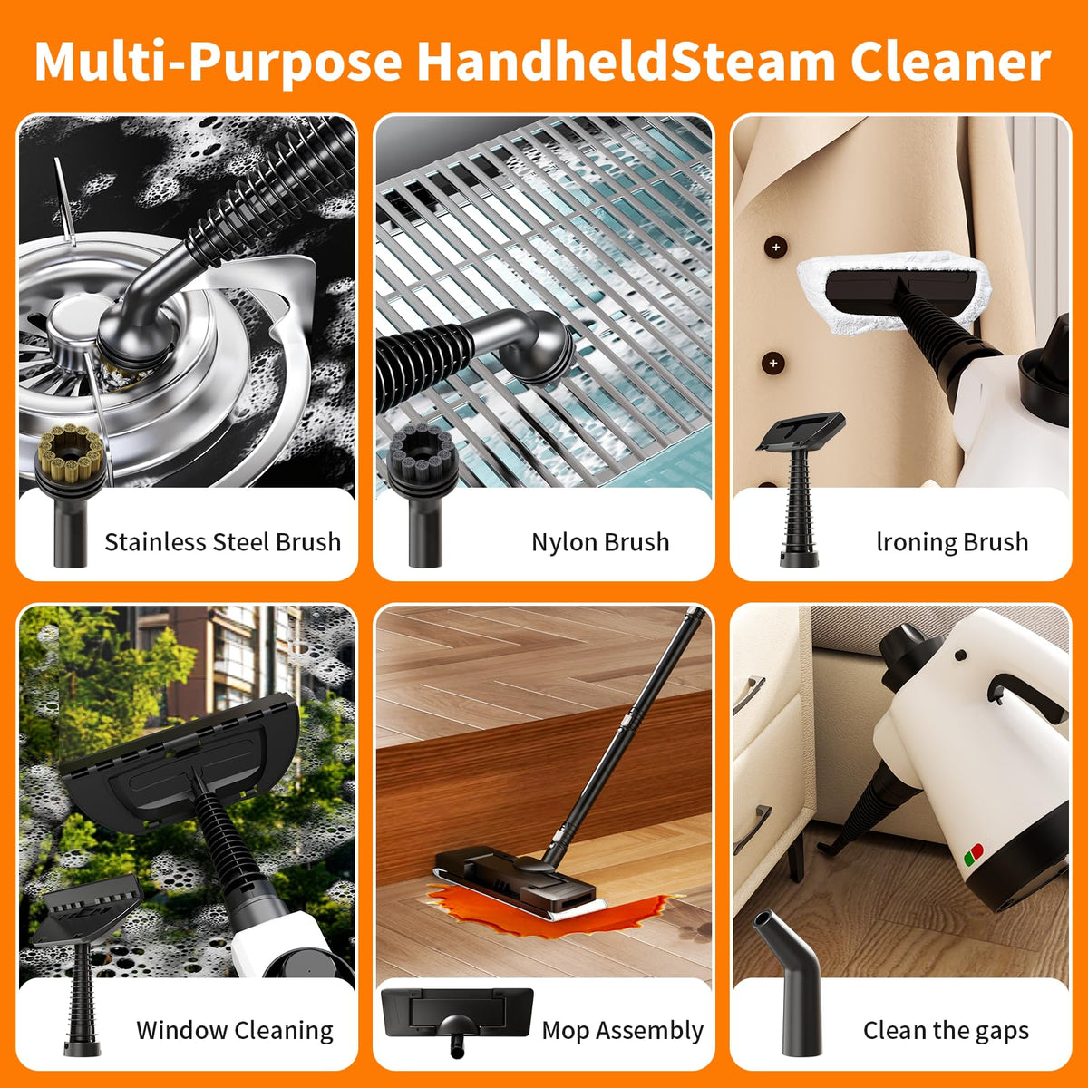16-in-1 Lightweight Detachable Steam Mop G129208