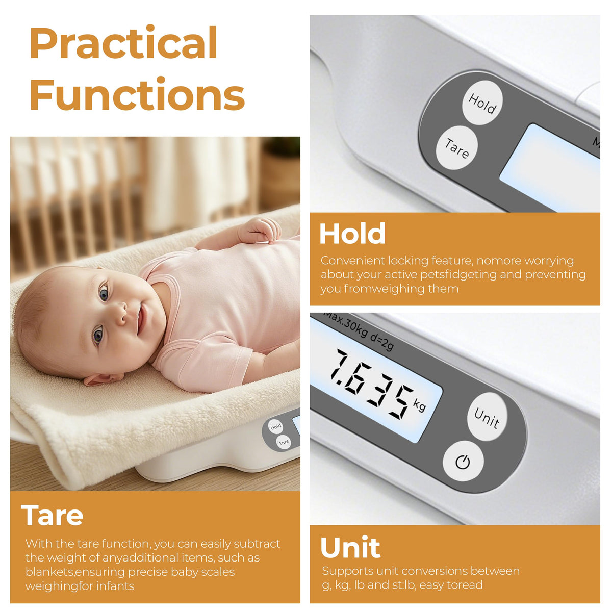 Digital Baby Scale with Removable Tray B557119