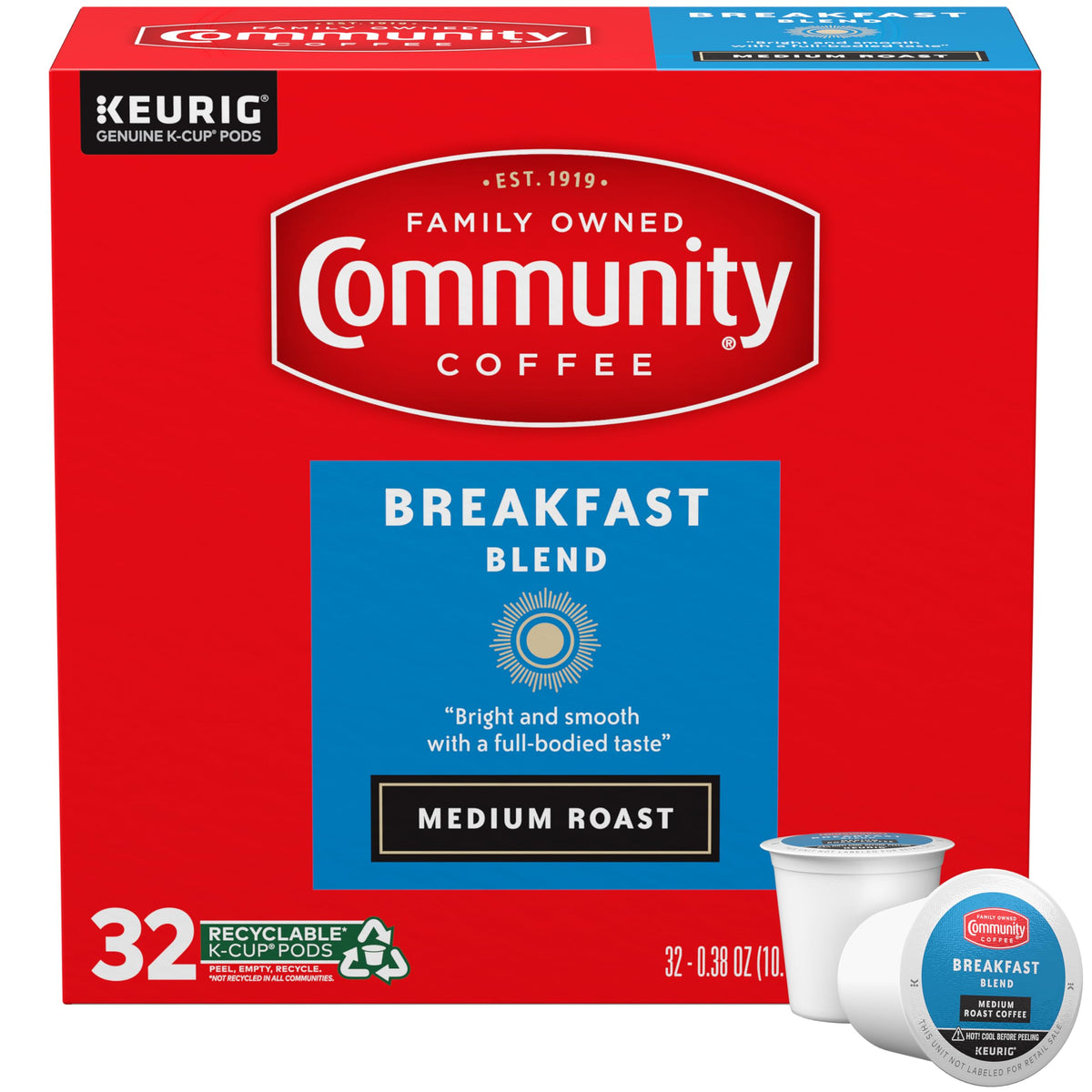 Medium Roast Single Serve Coffee Pods 32 ct V1986