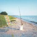 Set of 2 Webbed Folding Beach Chairs Yellow & Green G393