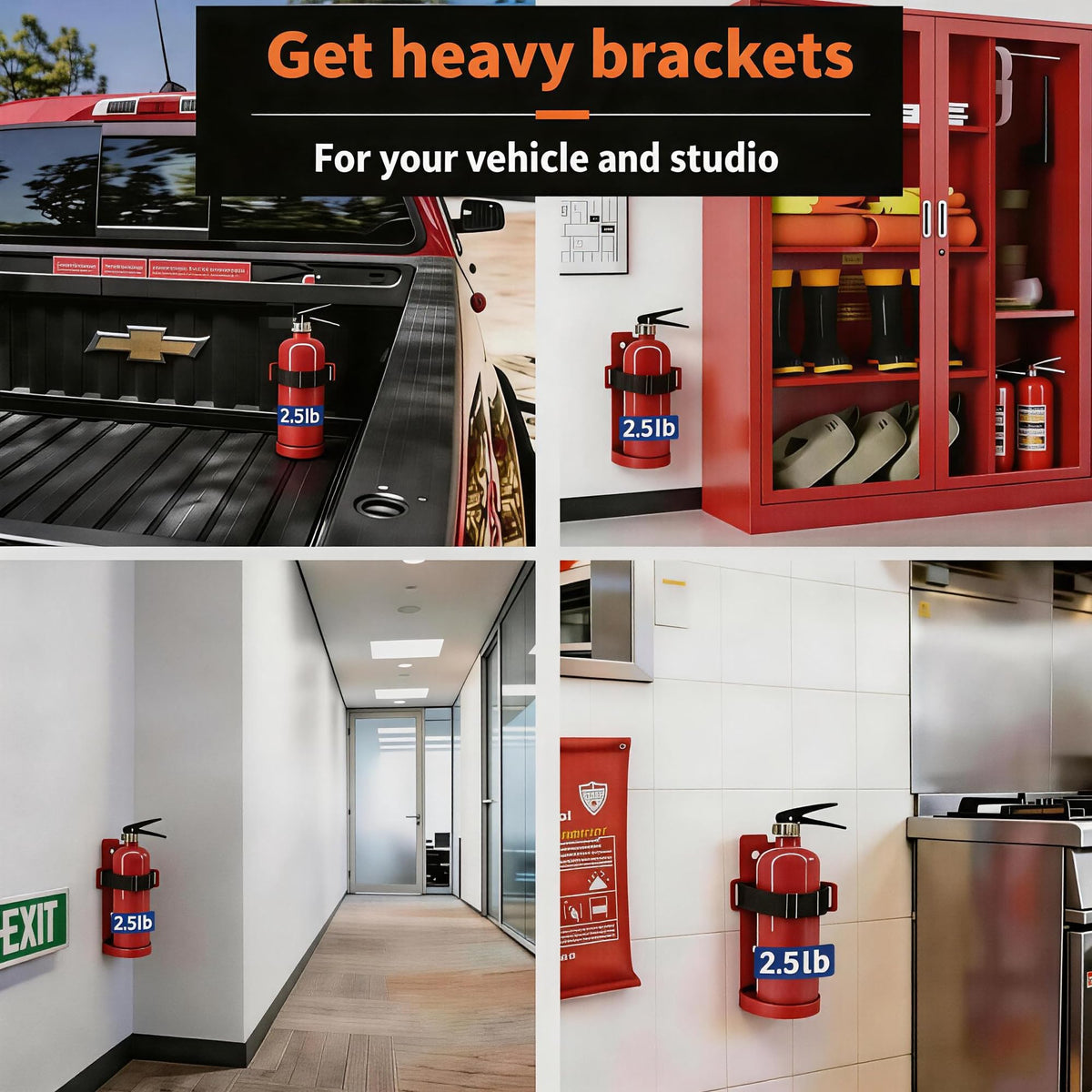 2.5LB Fire Extinguisher Wall Mount Bracket Q9909