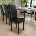 Black Faux Leather Parsons Chair 2-Pack T11947