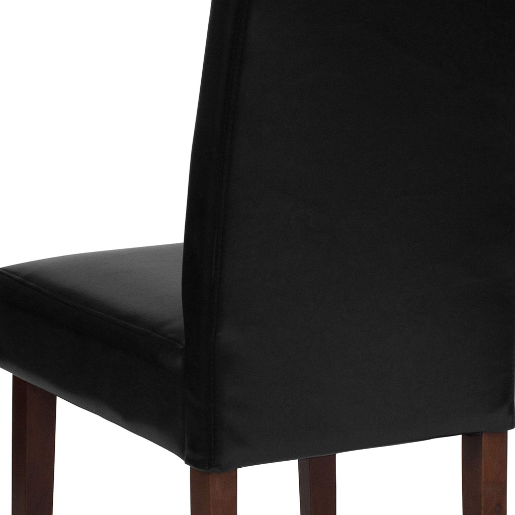 Black Faux Leather Parsons Chair 2-Pack T11947