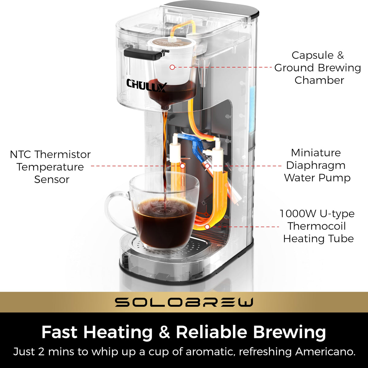 Single Serve Coffee Maker with Ground Filter X811815