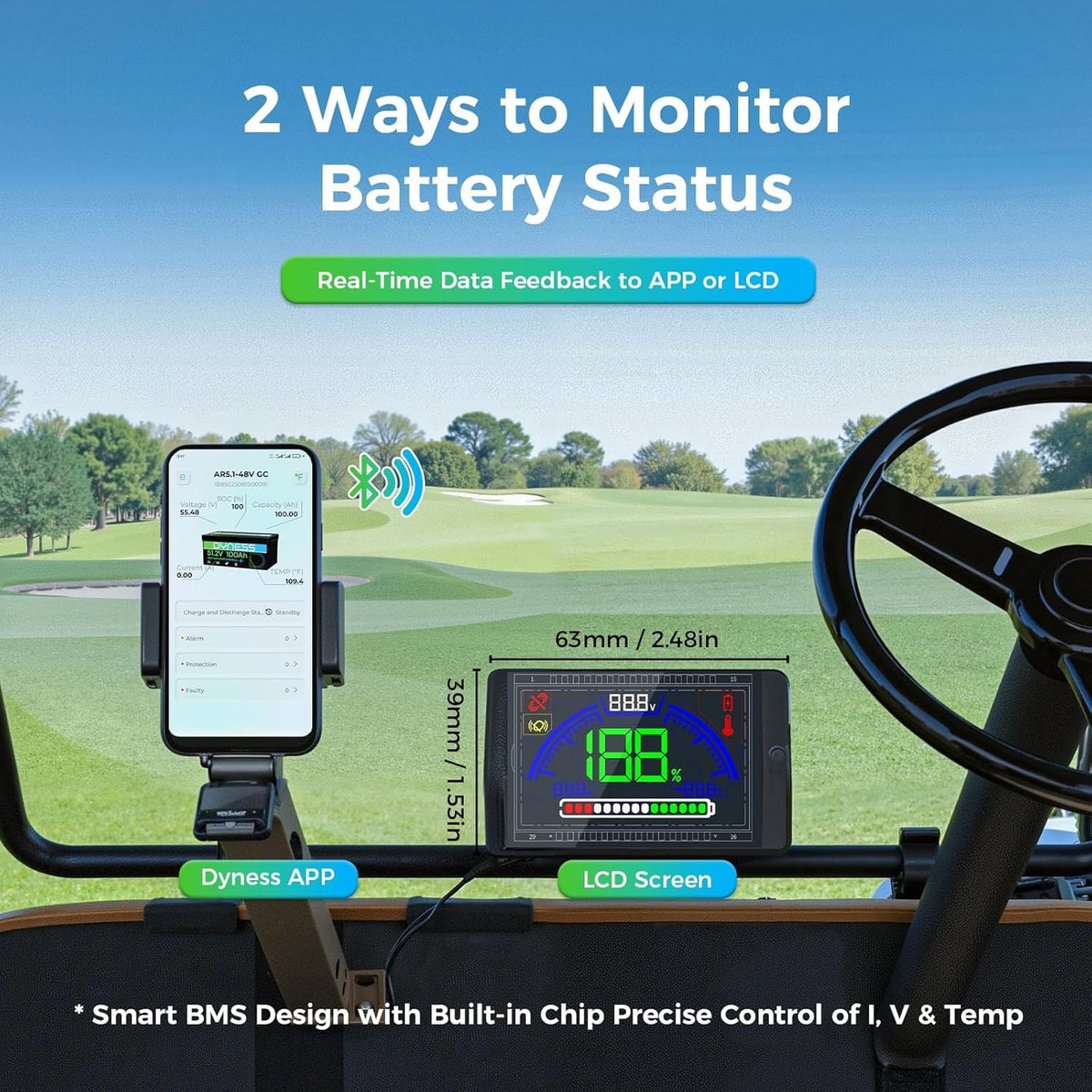 48V 100Ah Lithium Golf Cart Battery with Charger L536