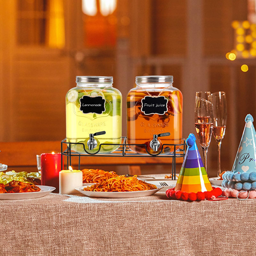 1.6 Gallon Glass Beverage Dispenser with Stand L231338