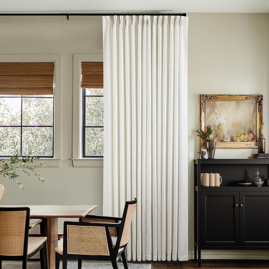 Natural Extra Wide Pinch Pleat 102 Inch Curtains I3678