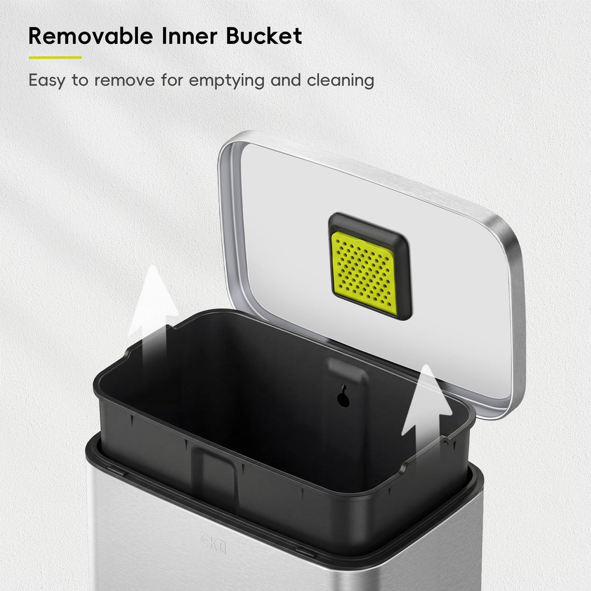 Matte Stainless 50 Liter Step Trash Can F120