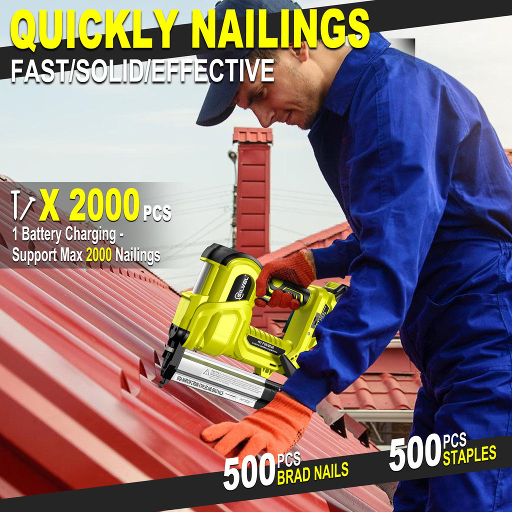 2" Cordless Brad Nailer, 2-in-1 21V Electric Brad Nailer with Battery I5062