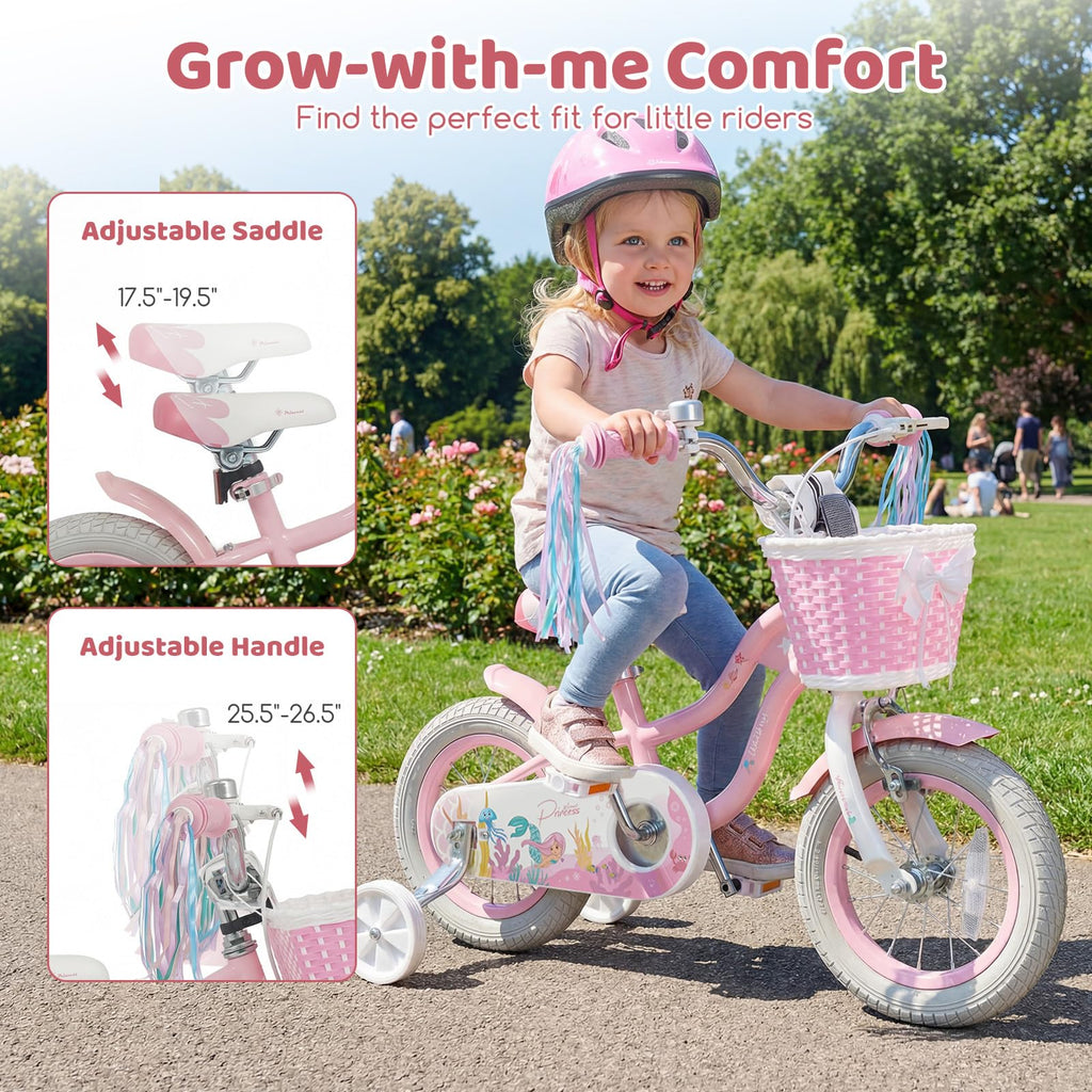 Kids Bike with Basket and Training Wheels E65597