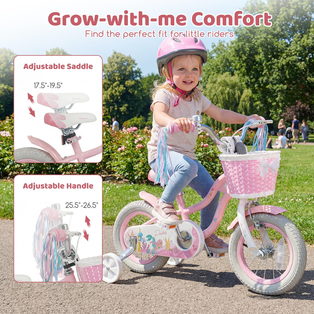 Kids Bike with Basket and Training Wheels E65597