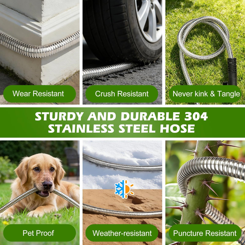 100 ft Stainless Steel Heavy Duty Garden Hose N848
