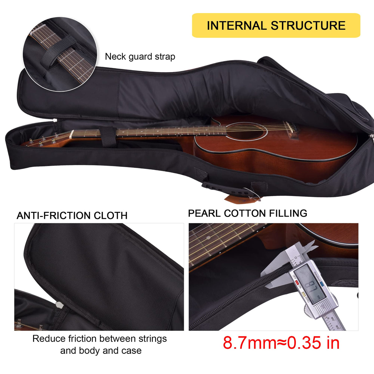 36 Inch Acoustic Guitar Case Soft Padded Gig Bag R6976