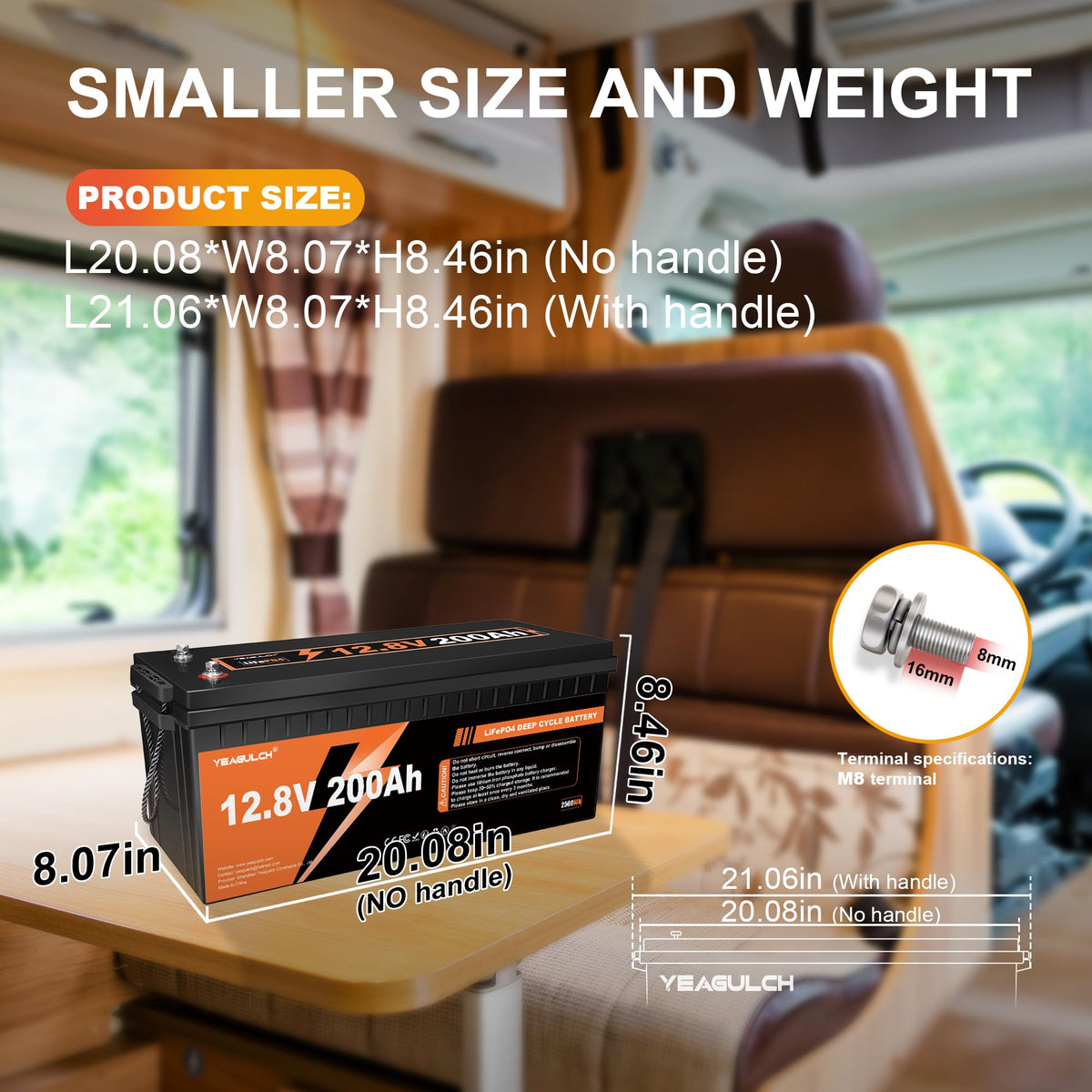 12V 200Ah LiFePO4 Lithium Battery R603347