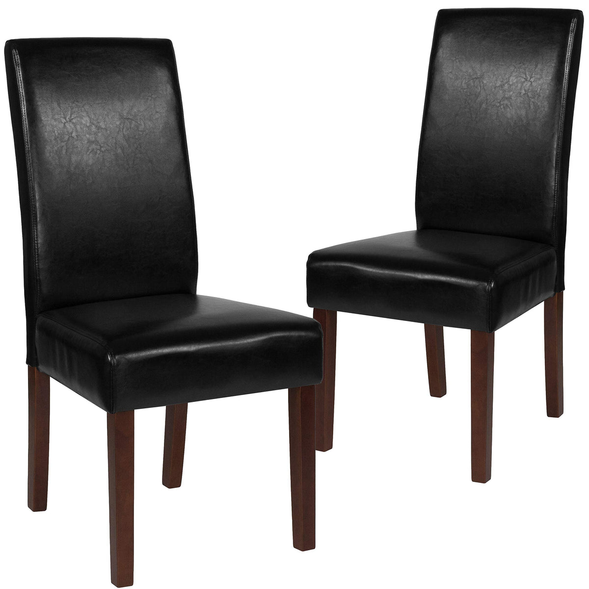 Black Faux Leather Parsons Chair 2-Pack T11947