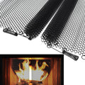 2 Pack Black Metal Fireplace Mesh Screen Curtain U849893