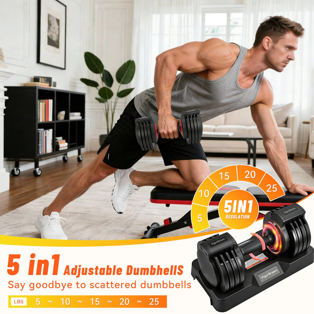 Adjustable Dumbbell Set with Storage Case G8734