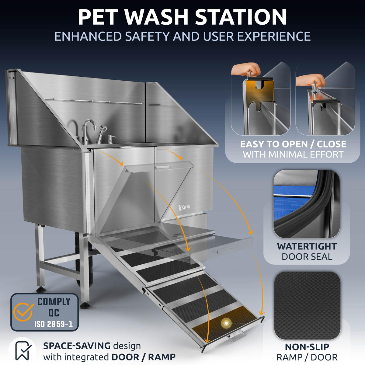 304 Stainless Steel Pet Wash Sink G12691