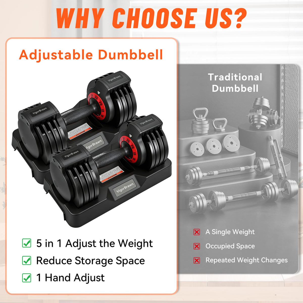 Adjustable Dumbbell Set with Storage Case G8734