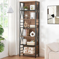 7-Tier Rustic Wood Metal Bookshelf C745