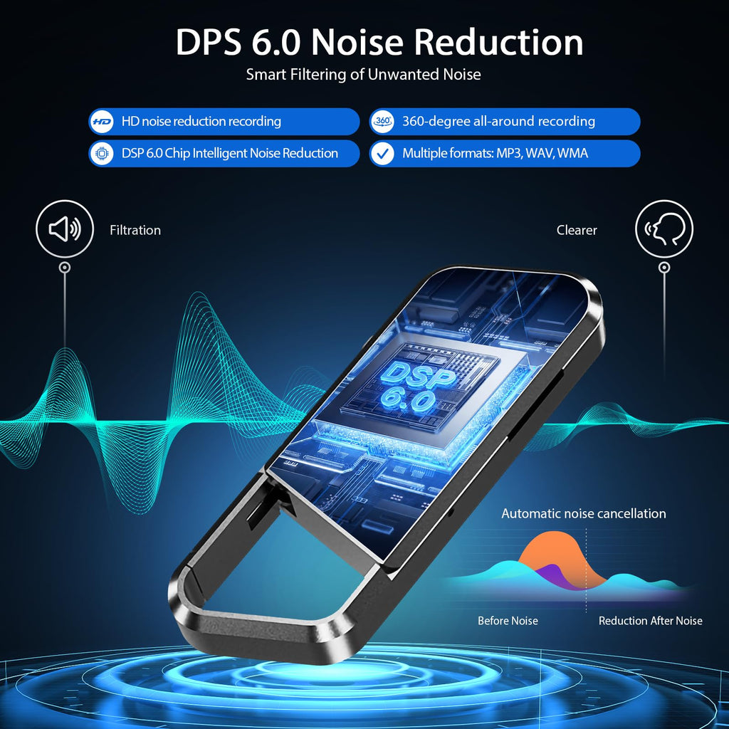 Voice Activated Recorder with Noise Reduction Portable Audio Recorder H68875