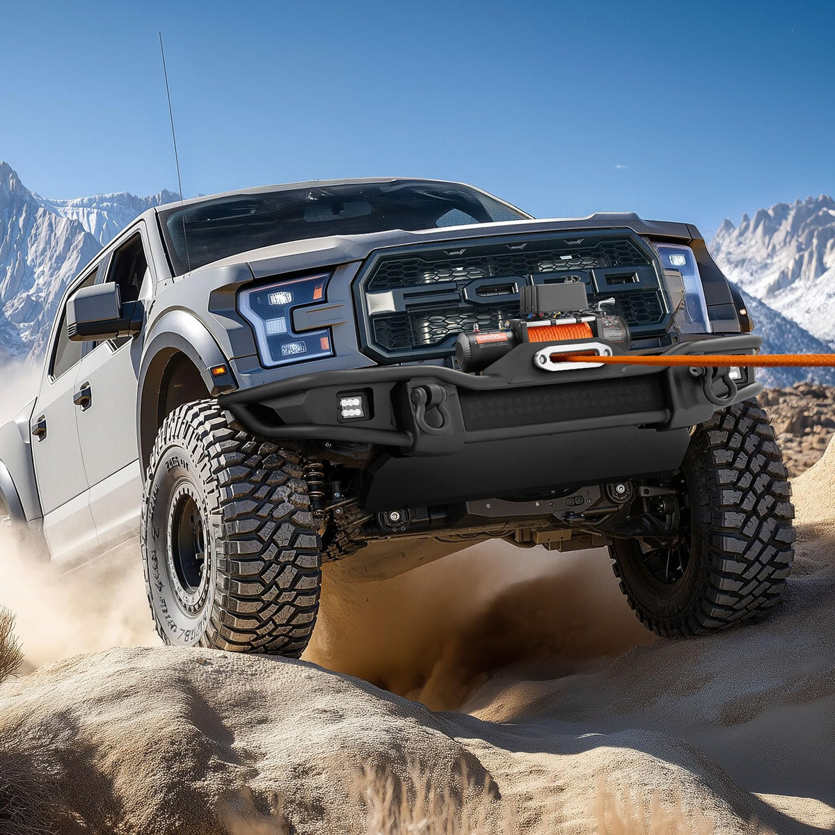 13,500 lb 12V DC Electric Truck Winch with Synthetic Rope U630440