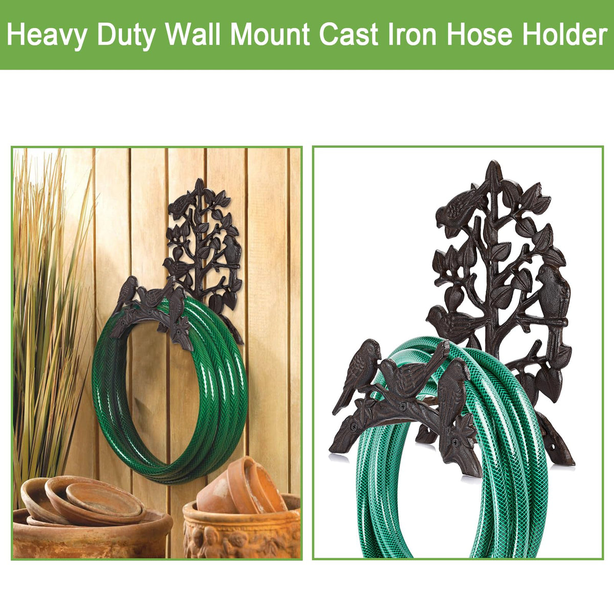 Cast Iron Wall Mount Garden Hose Holder V96911