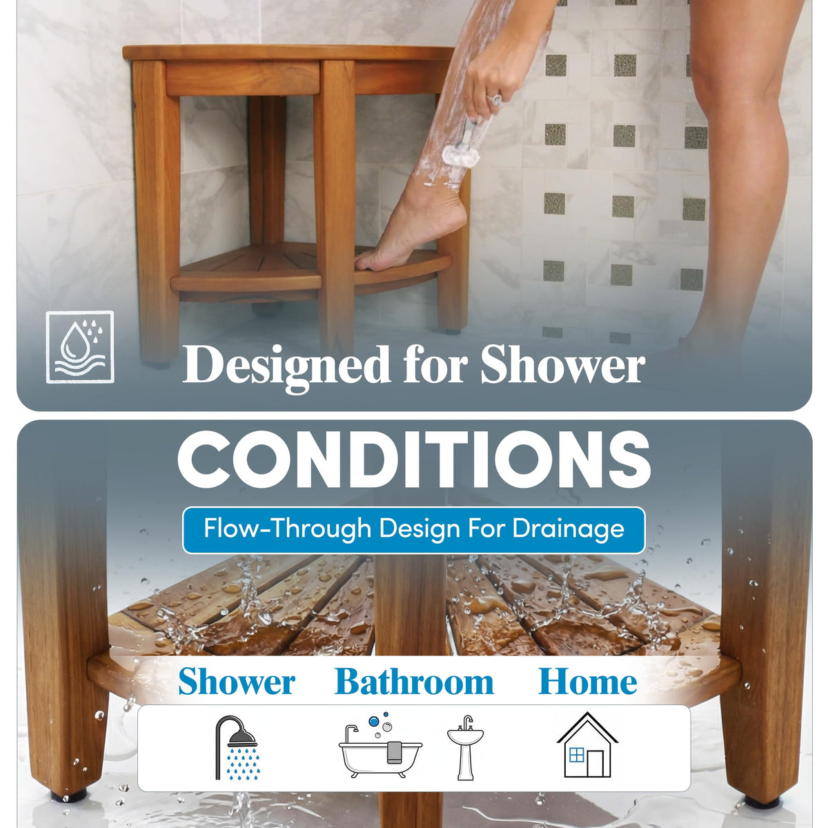 Teak Shower Bench T822