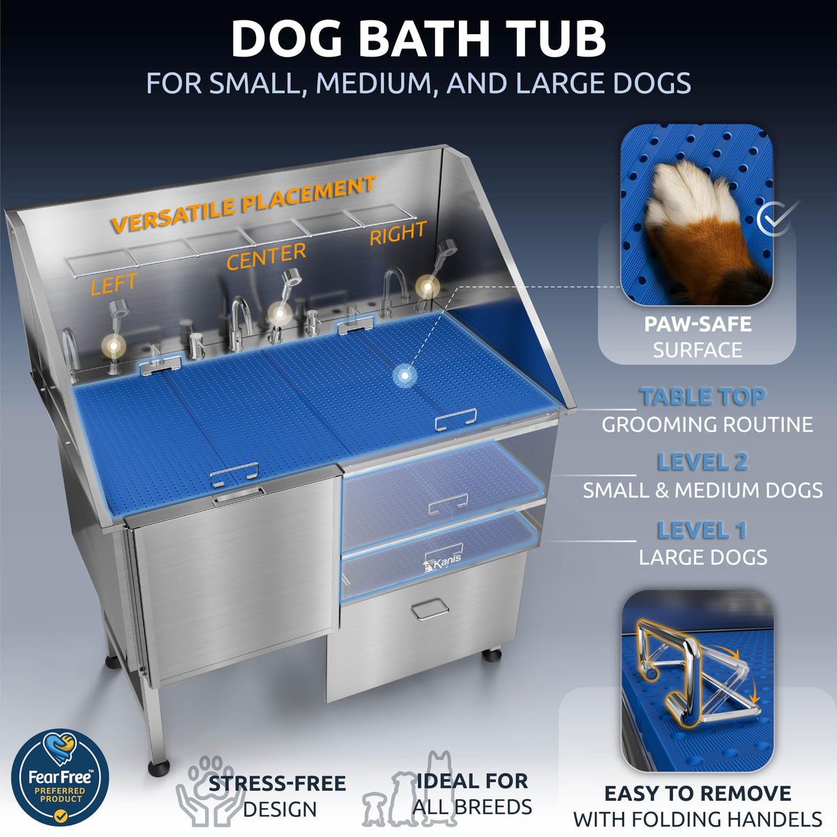 304 Stainless Steel Pet Wash Sink G12691