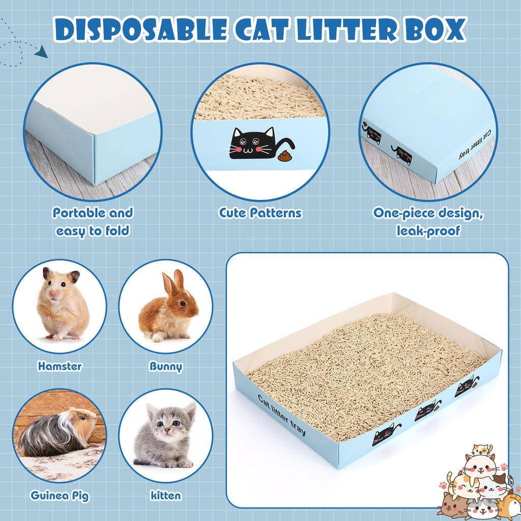 30 Pack Disposable Litter Boxes with Scoop Z20868