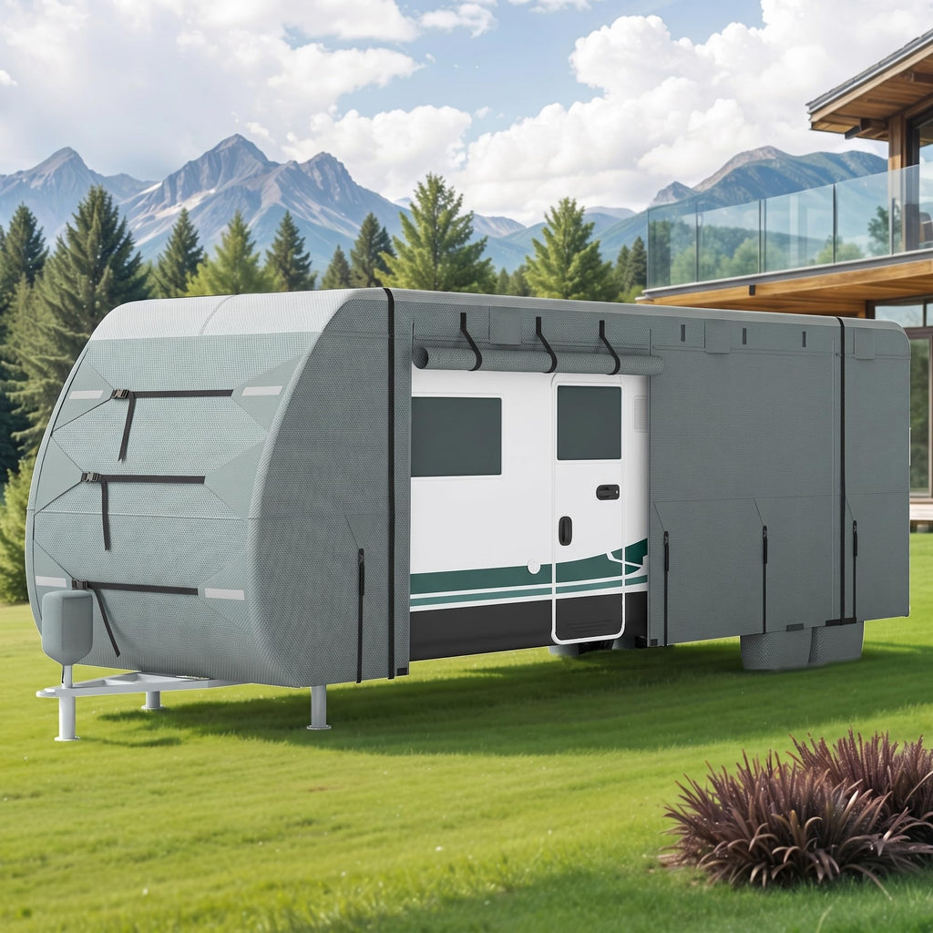 24-27ft 5 Layers Waterproof RV Cover with Tire Covers V77430
