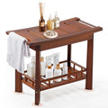 21" Teak Shower Bench with Storage Shelf Q4401