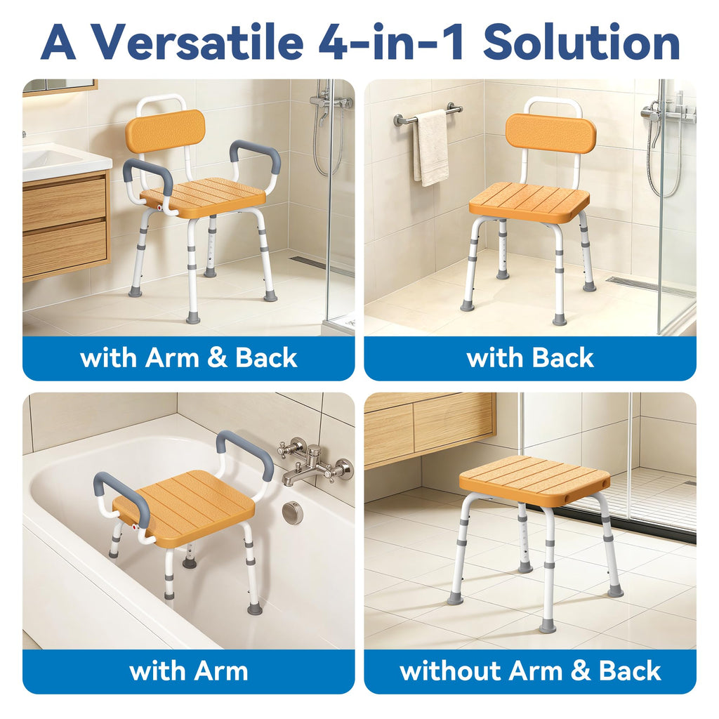 Swivel Shower Chair with Removable Arms & Back W11281