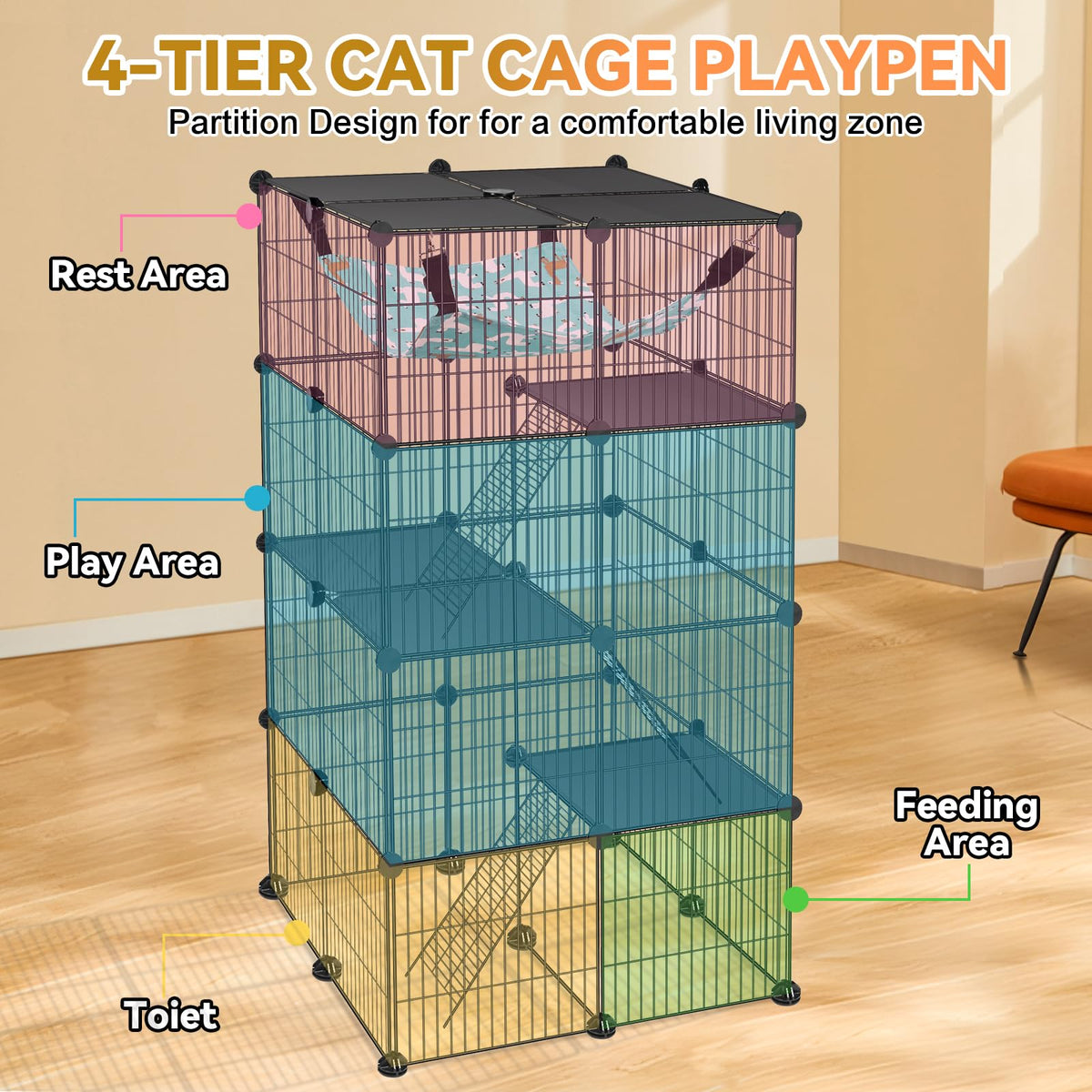 4-Tier Cat Cage Y255