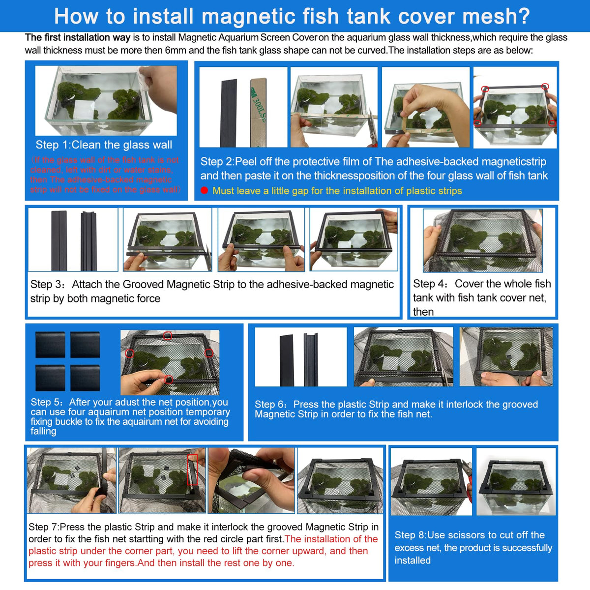 Magnetic Aquarium Anti-Jumping Net Cover I705399