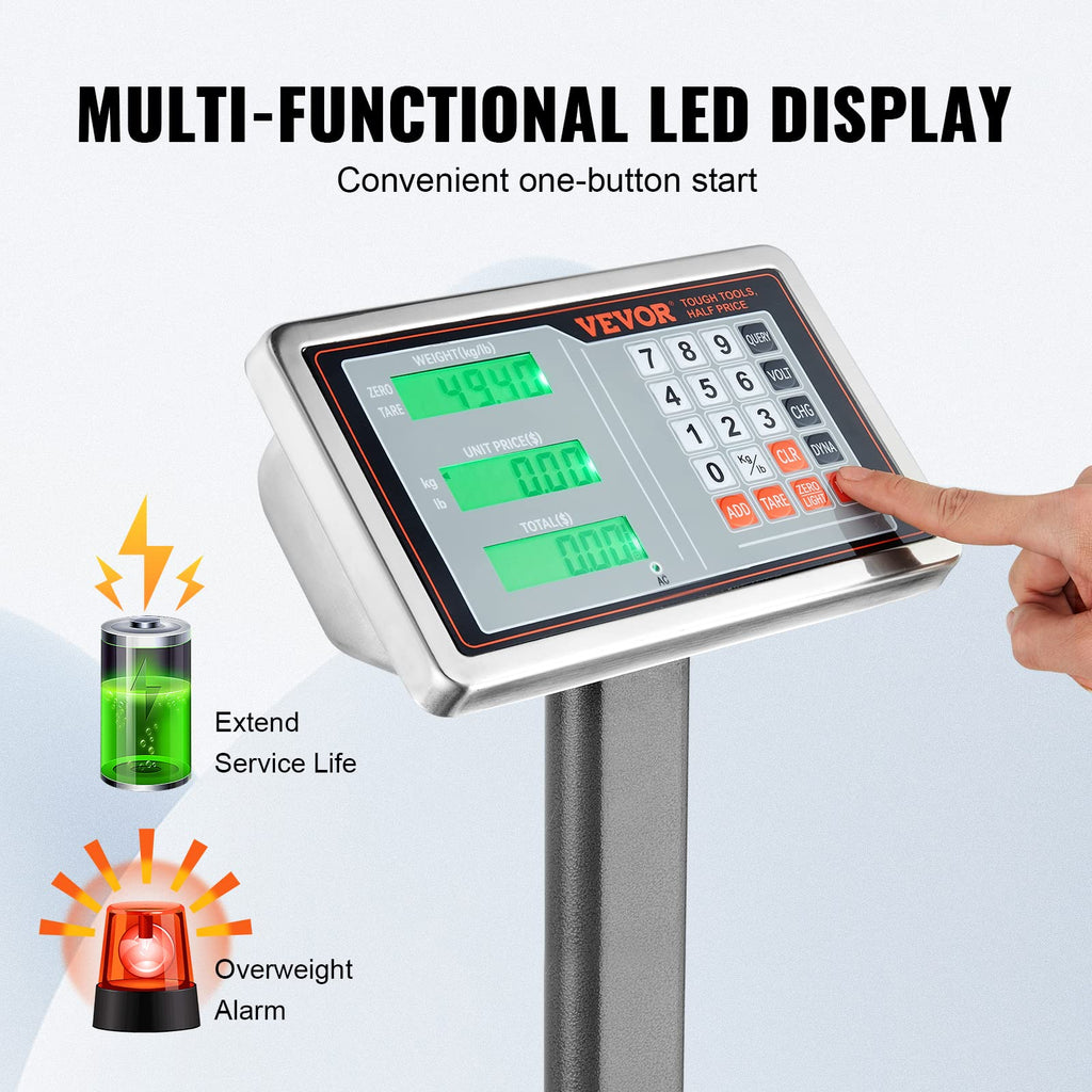 660 lbs Stainless Steel Digital Platform Scale E654368